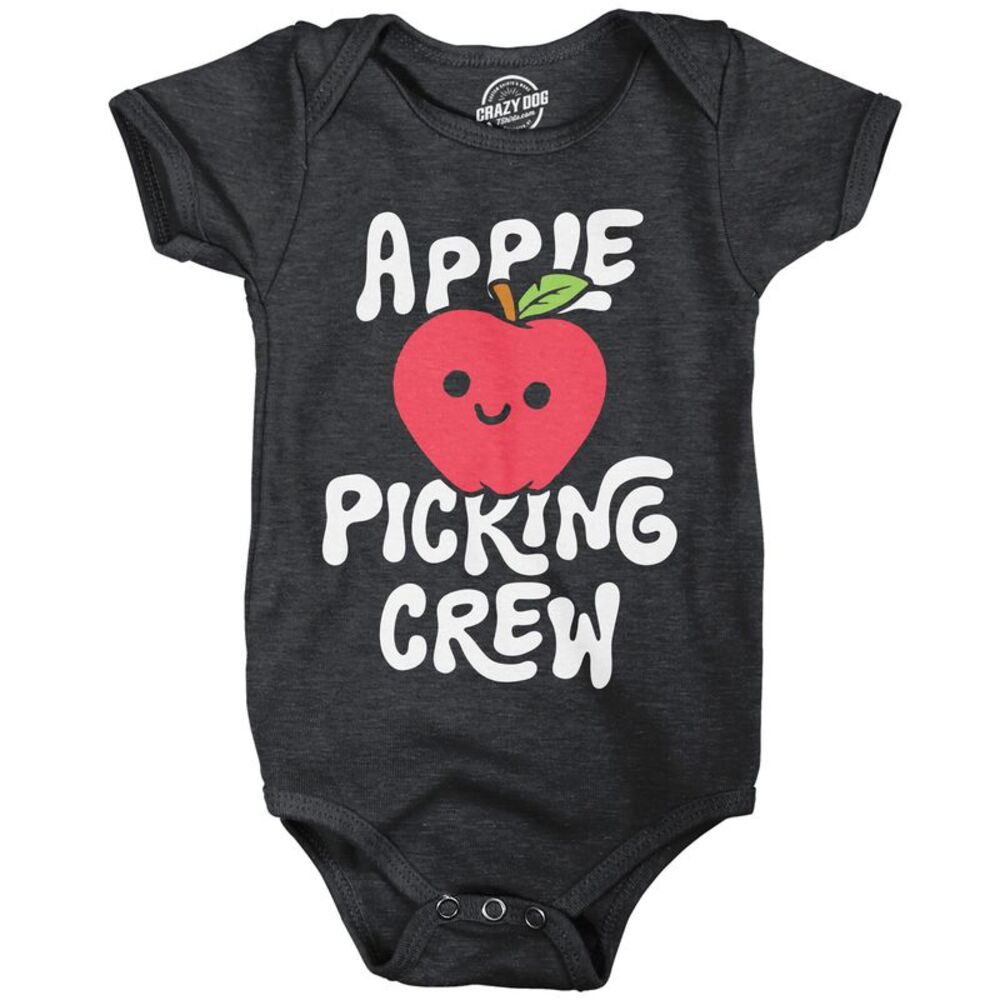 Apple Picking Crew Baby Bodysuit Funny Fall Jumper For Infants